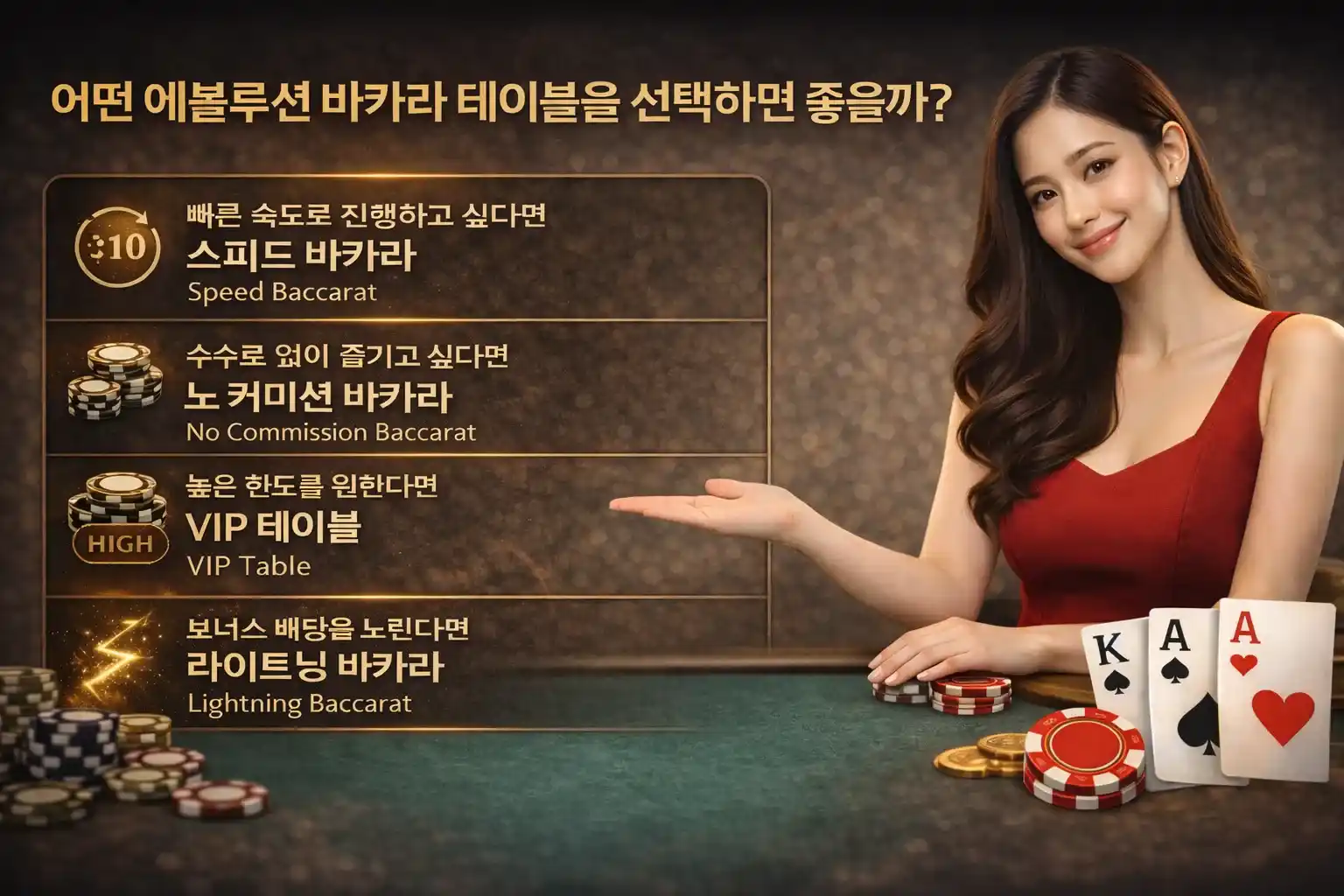 어떤 에볼루션 바카라 테이블을 선택하면 좋은가